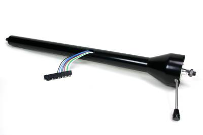 28" Straight Floor Shift Steering Column - Black Powder Coated