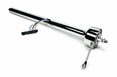 16" Shorty Straight Classic Floor Shift Steering Column - Black Powder Coated