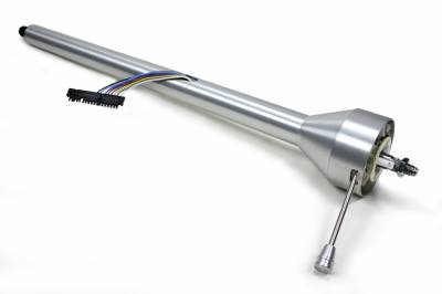 28" Straight Floor Shift Steering Column - Brushed Aluminum