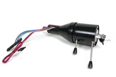 12" Shorty Tilt Floor Shift Steering Column - Black Powder Coated