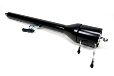 1955-1956 Chevy Front Steer Rack Tilt Floor Shift Steering Column - Black Powder Coated