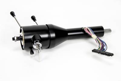 12" Tilt Floor Shift Steering Column with id.CLASSIC Ignition - Black Powder Coated