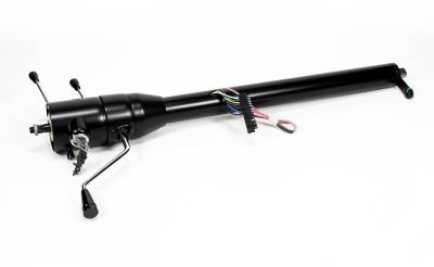 28" Tilt Column Shift Steering Column with id.CLASSIC Ignition - Black Powder Coated