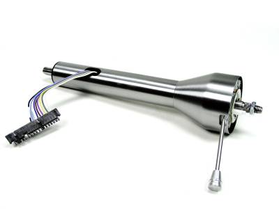 30" Straight Floor Shift Steering Column - Polished Aluminum